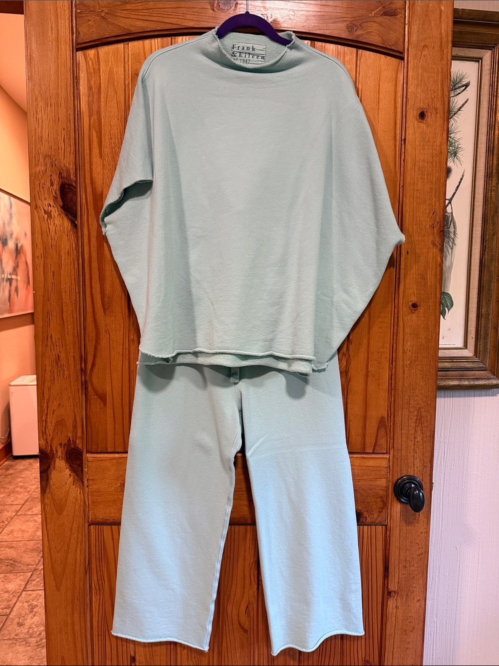 Frank & Eileen Mint Green Cropped Wide-Leg Pants Set